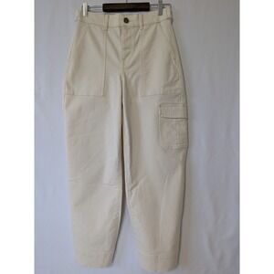 UpWest Cargo Pants High Waist Utility Pockets‎ Casual Beige Off White Size Small